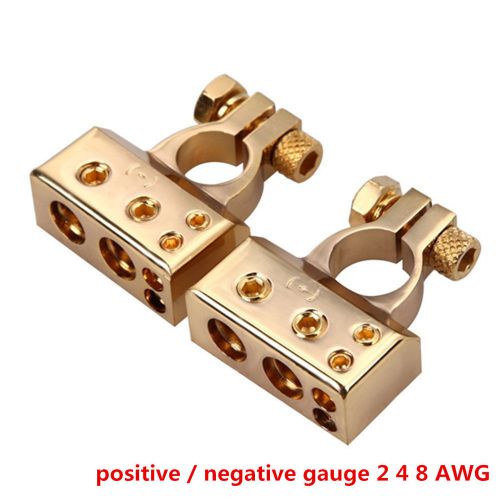 Positive negative heavy duty battery terminals high end gold terminal connectors