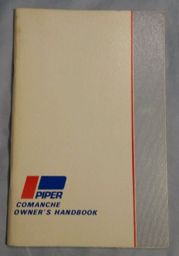 Excellent nos 1959-60 piper comanche owners handbook pa-24-180 pa-24-250 753 529