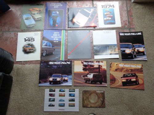 Lot of 15 1970s &amp; 1980s &amp; 1990 volvo sales brochures many models
