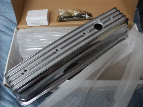 Small block 350 retro vortec tbi chevy finned aluminum tall style valve covers