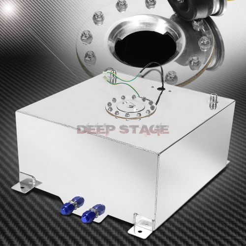 15 gallon/56.8l polished aluminum racing gas fuel cell tank/2" sump+level sender