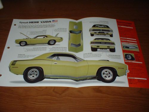 ★★1970 plymouth hemi cuda spec sheet brochure info photo poster print 71 nhra★★