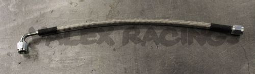 18" long -4 an straight to 90 degree stainless steel line teflon coated