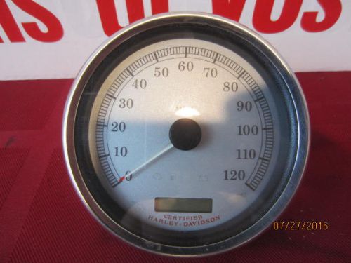 Oem 04 and newer harley roadking softail dyna 5&#034; silver speedometer 67470-04a