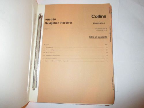 Collins vir-350 navigation receiver instruction manual avionics aircraft