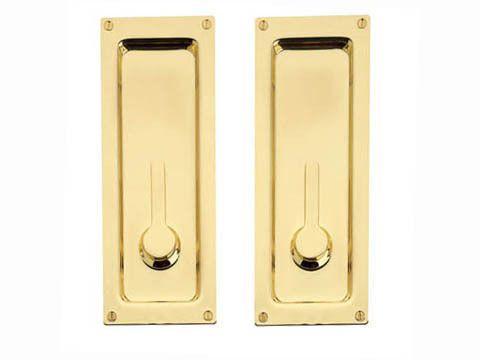 Baldwin 8570-030 Polished Brass Sliding Door Lock, image 1