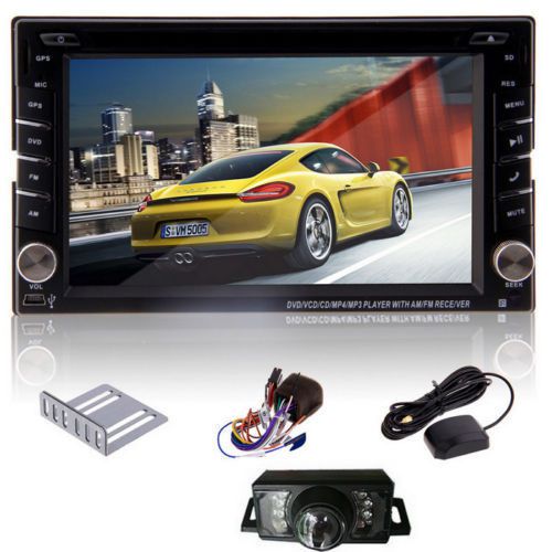 6.2&#034; touchscreen usb dvd cd car bluetooth stereo w/ aux-in gps navi+ rear camera