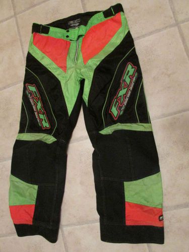 Fxr nitro sx size 38 pullover pants green orange black snowmobile atv cycle