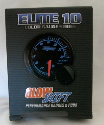 Glowshift elite 10 color diesel turbo 60 psi boost gauge peak recall warning new