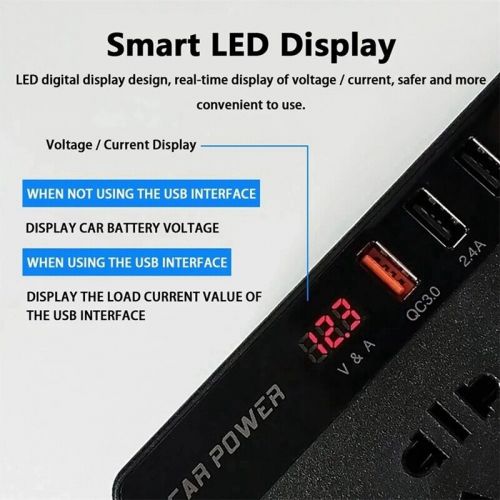 Car inverter pure sine shaft dc 12v 24v to ac 220v usb car transform6227-