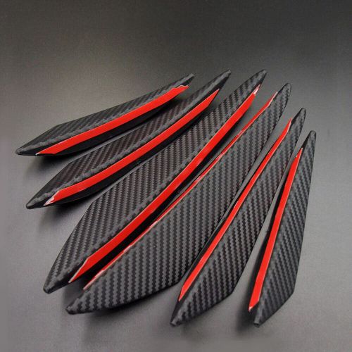 6pcs Universal Carbon Fiber Car Front Bumper Fin Spoiler Canard Refit Kits-Black, US $11.98, image 9