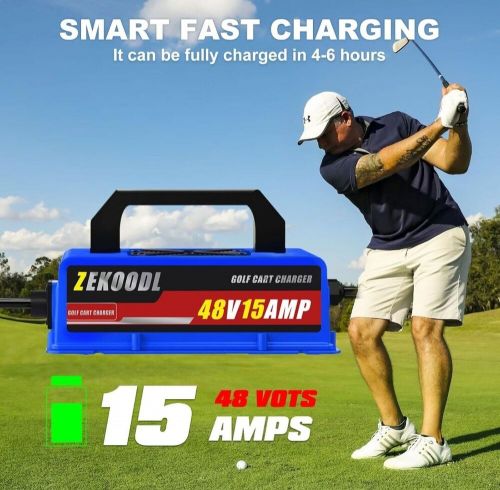 48V Golf Cart Battery Charger for EZGO, 15A Trickle Charge 3 Pin Triangular Plug, US $60.00, image 4