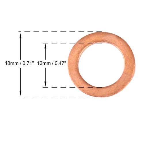 20pcs copper washer flat gasket ring for car 12 x 18 x 1.5mm-