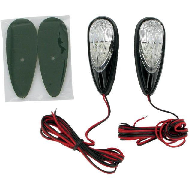 K&s mini flush mount marker light set black amber