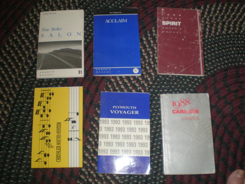 Older owners manuals ,chryler,dodge,plymouth