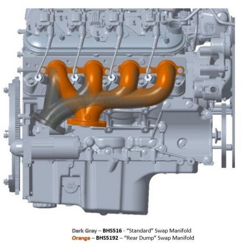 BHS5192 Hooker BlackHeart LT Swap Exhaust Manifolds - Rear Dump - Natural Cast, US $299.99, image 5