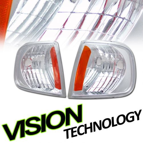 For 97-03 F150/F250/Expedition Chrome Amber Turn Parking Corner Lights Lamp Pair, US $32.00, image 2