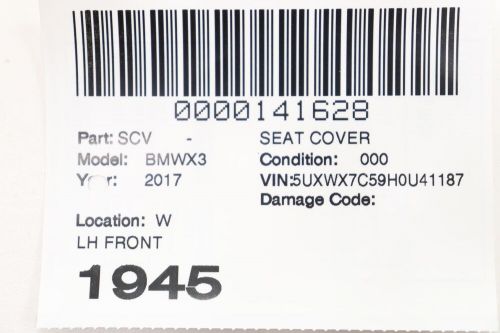 2017 BMW X3 Seat Cover Lh Front 65139186984, US $300.00, image 9