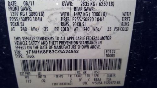 Seat Belt Front Driver Retractor Fits 11-12 EXPLORER 10267757, US $105.00, image 2