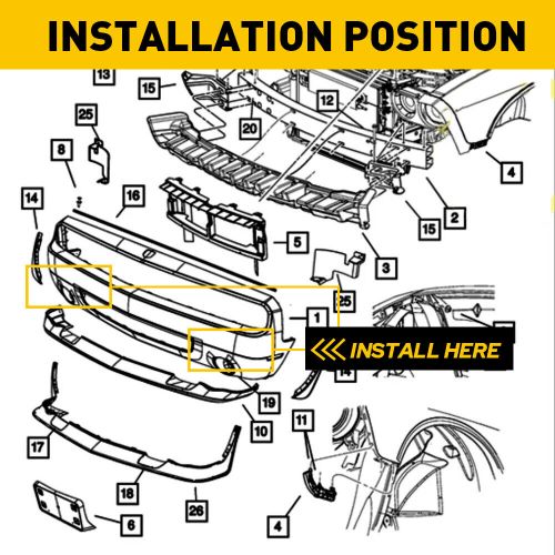 Front Bumper Fog Lamp Mounting Bracket for RH Ram 1500 Dodge 2013-2018 CH1061108, US $53.99, image 3