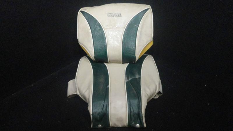 1 18''x18''x4'' green & beige textured giii bass boat seat k/i #44