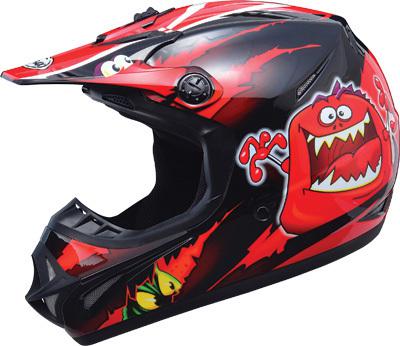 New gmax gm46x-1 kritter ii/2 offroad/motocross youth helmet,red/black,large/lg