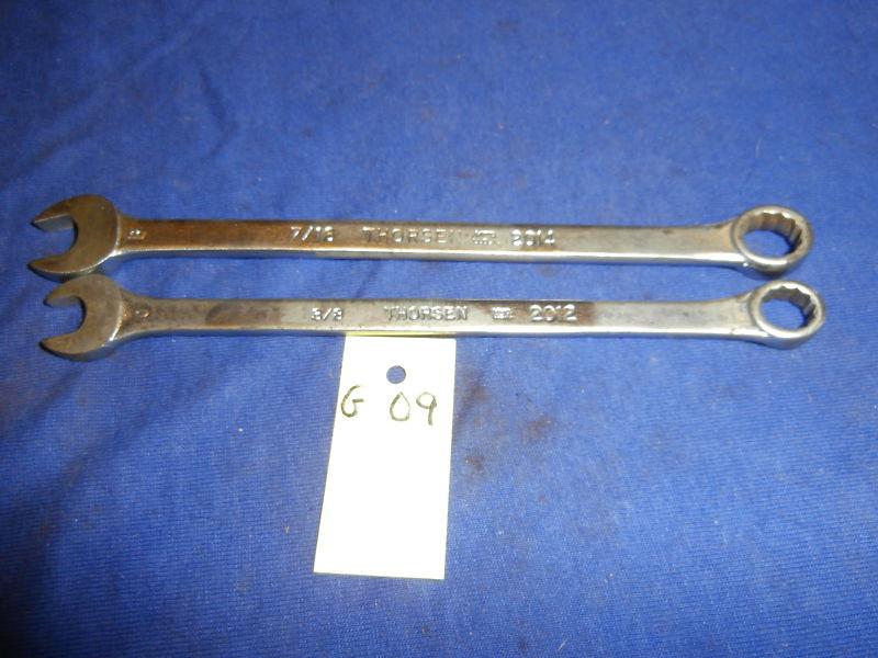G09  vintage thorsen tools usa 20?? 2 pcs. 12 pt. long comb. wrenches