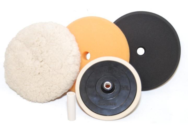 Wool & foam pad detailing buffing polishing kit polish