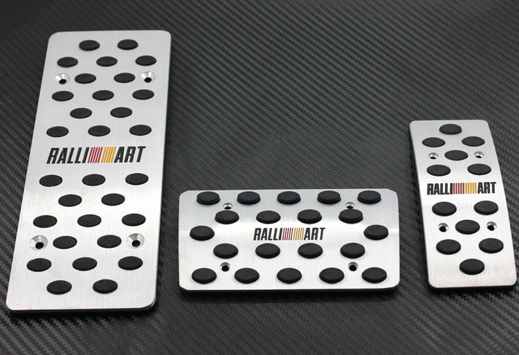 Ralliart sport foot rest fuel brake at pedals pads fit mitsubishi lancer ex evo