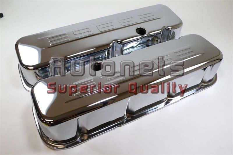 Chevy chrome steel big block tall style 396 logo valve cover bbc 396 427 454 502