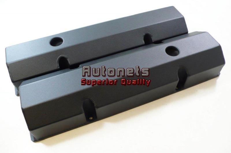 Chevy fabricated black aluminum valve cover 283 305 327 350 400 flat top hot rod