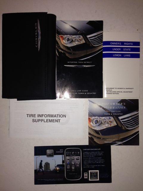 2012 chrysler town & country owner's manual (user guide) with case and dvd