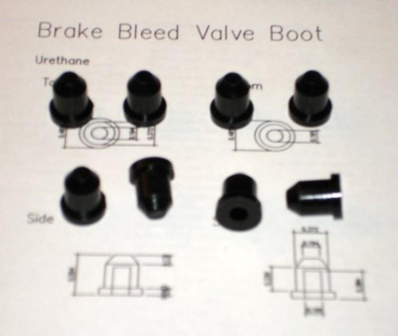 Buy Polyurethane Brake Bleeder Valve Caps; Set of 8 Black in Saint
