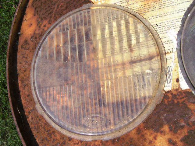 Original vintage ford motor co model a fluted glass lens and brass reflector 