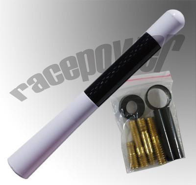 Dodge 5" inch white carbon fiber screw type aluminum universal #w5 antenna