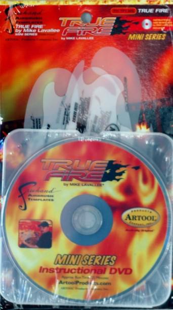 True fire mini series airbrush paint template set w/dvd