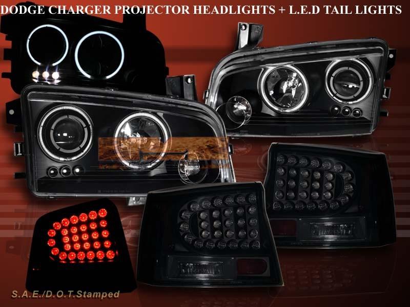 Buy 0608 DODGE CHARGER DUAL HALO CCFL LED PROJECTOR HEADLIGHTS + LED TAIL LIGHTS in Santa Fe