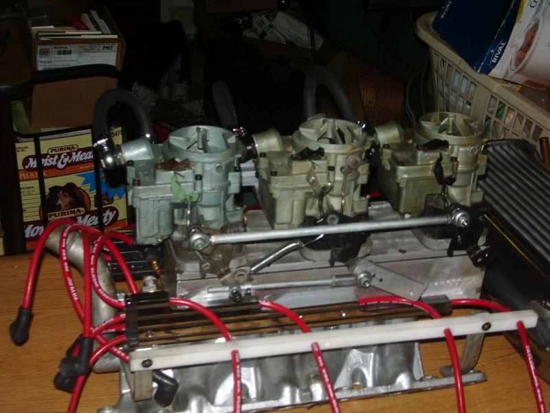 Buick 215 300 Rover 4.9 Hot Rod Tri-Carb Intake Set-up Complete, US $600.00, image 4