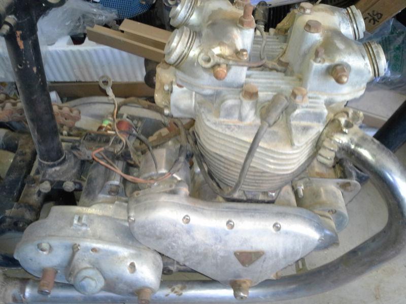 2x 1956 triumph t110 t120 tr6 6t lot of parts frame, engines magnetos generators