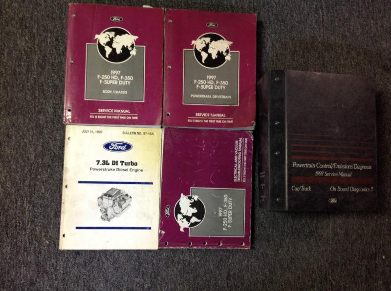 1997 ford f-250 350 f250 f350 truck service shop repair manual set oem factory x