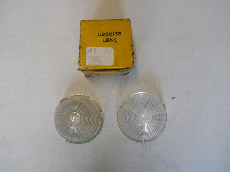 1949 chev park lamp glass lenses 1 new old stock 1 used oe 5938155