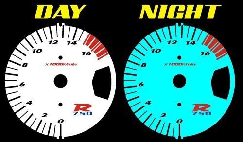 Suzuki gsxr 750 2006 white face glow gauge gsxr750 06 custom gixxer gsx-r