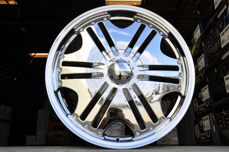Chrome wheels chevrolet gmc sierra silverado tahoe yukon suburban 6 lug 20" rims