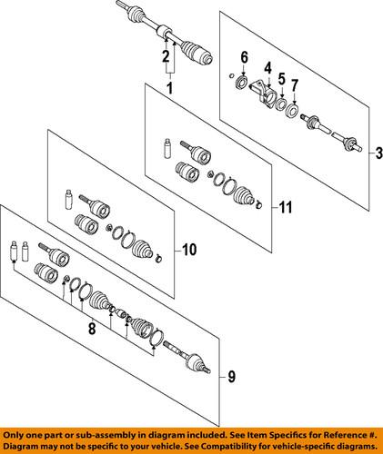 Mazda oem gp322560xd cv half-shaft assembly