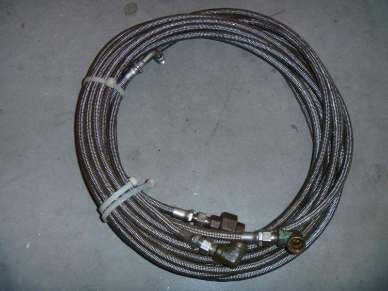 Hydraulic braided stainless steel trim tilt hose oil lines