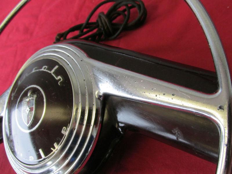 1946-48 LINCOLN CONTINENTAL STEERING WHEEL W/HORN RING EMBLEM NICE 1013, US $400.00, image 3