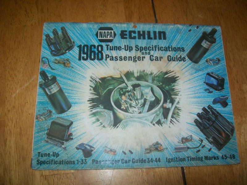 1968 napa tune-up specifications for passenger cars