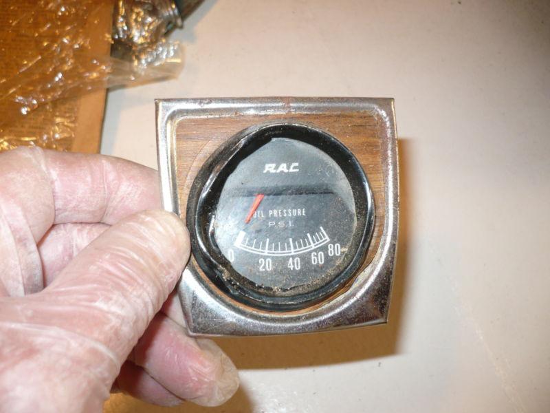 Vintage  rac oil pressure gauge  gm gmc truck chevy  ratrod hotrod 