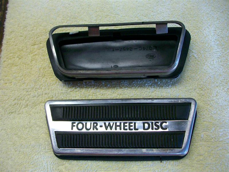 1967-1973 mustang cougar fairlane comet 4 wheel disc brake pedal pad auto trans