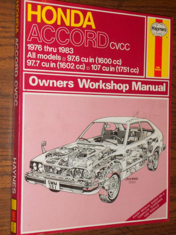 1976-1983 honda cvcc shop manual / haynes service book  82 81 80 79 78 77